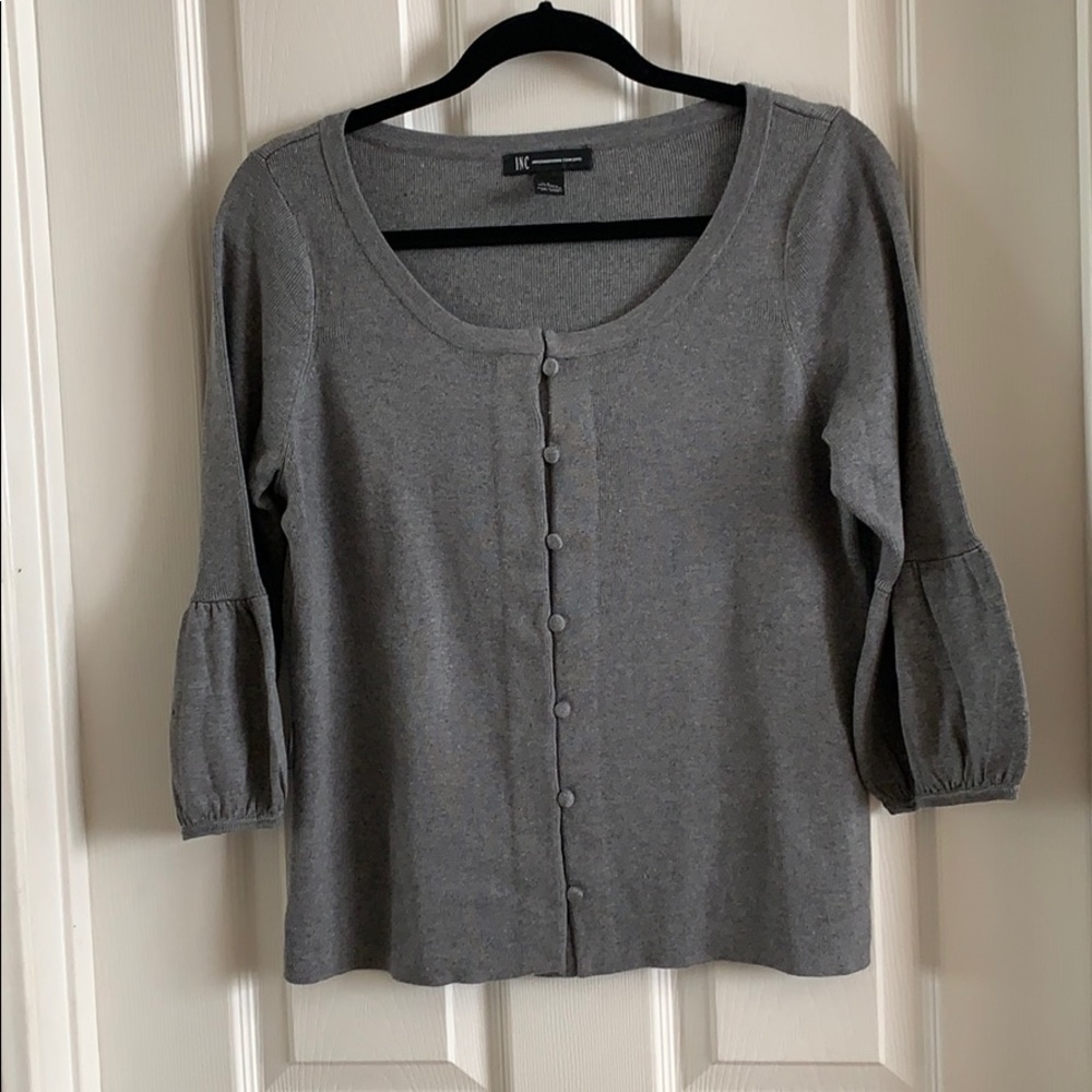 Gray Sweater with Cute Sleeve detail!